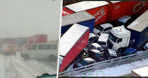 „Ten je mrtvej“: Řidič sdílel děsivé video hromadné nehody na D5