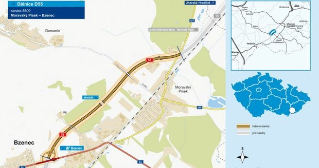 Ředitelství silnic a dálnic zahájilo 27. září 2022 výstavbu dálnice d55 v úseku Bzenec Moravský Písek.