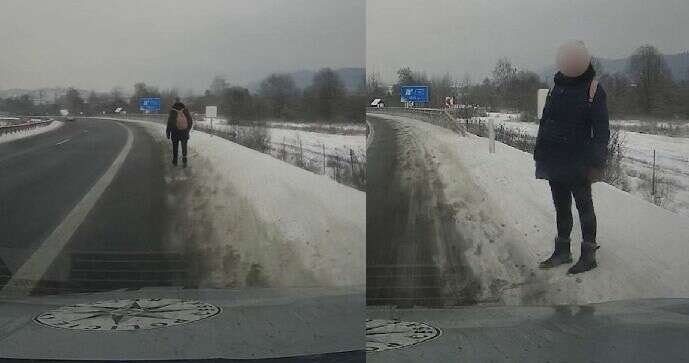 Žena na Karlovarsku si zkracovala cestu po dálnici.