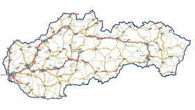 Mapa placených cest na Slovensku