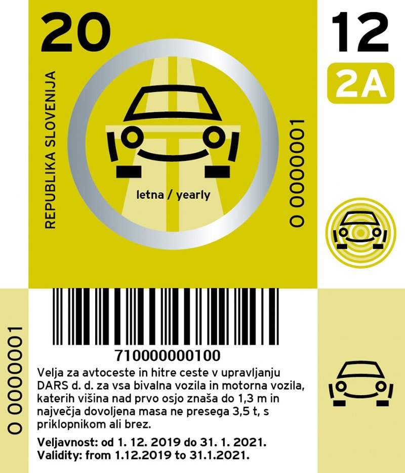 Slovinská dálniční známka roční