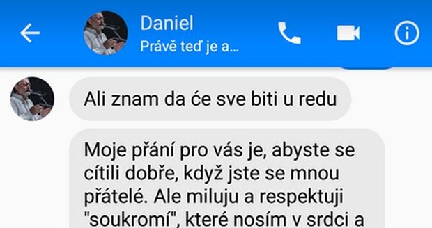 Podvodník, který se vydává za Dana Hůlku, napsal jednu větu chorvatsky a zbytek lámanou češtinou