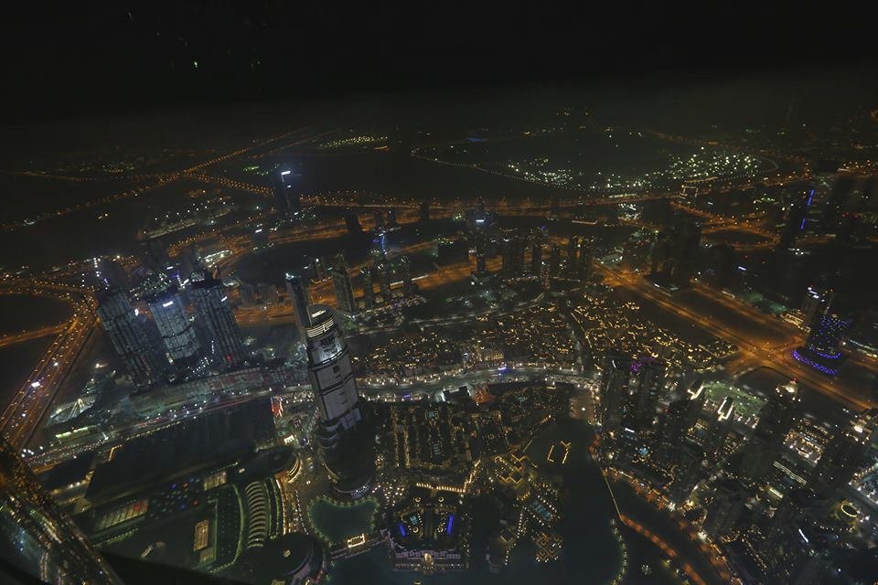 Pohled z dubajského mrakodrapu Burdž Chalífa