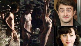 Daniel Radcliffe si při natáčení nového filmu The F World střihnul nahou scénu s herečkou Zoe Kazan. Herec neuhlídal svoje mužství a fotografové měli žně