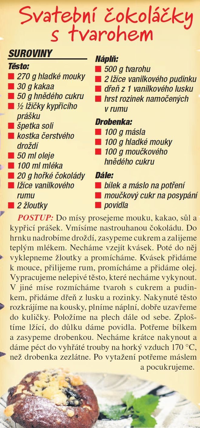 Svatební čokoláčky s tvarohem