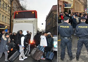 Mladí Dánové v Praze: Pod dohledem policie opouští hotel, kde pokračovalo jejich řádění