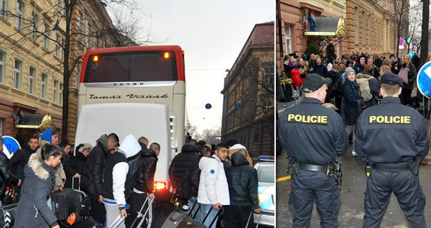 Loni Dánové v Praze zdemolovali několik hotelových pokojů. Na jejich přesuny po metropoli dohlížela policie