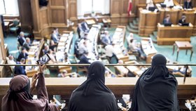 Dánský parlament schválil zákaz zahalování celého obličeje. Týká se i nikábů, které nosí muslimky. Neobešlo se to bez protestů