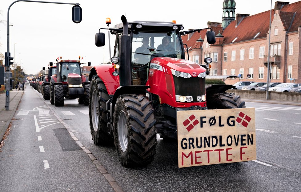 Protesty farmářů a chovatelů proti vybíjení norků v Dánsku