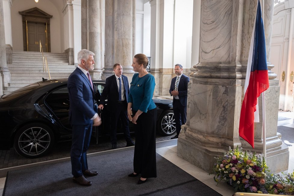 Prezident Pavel v Dánsku: Sešel se s premiérkou Mette Frederiksenovou (15.5.2023).