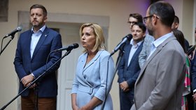 Lídři kandidátky STAN do eurovoleb: Danuše Nerudová a Jan Farský (31.8.2023)