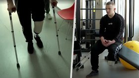 Danylo (20) přišel v bojích o nohu. Teď trénuje chůzi s protézou a těší se na návrat na frontu