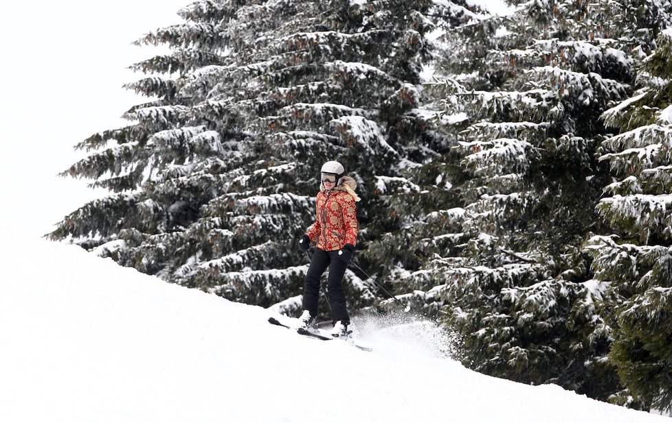 Dara vyrazila lyžovat do Špindlerova Mlýna
