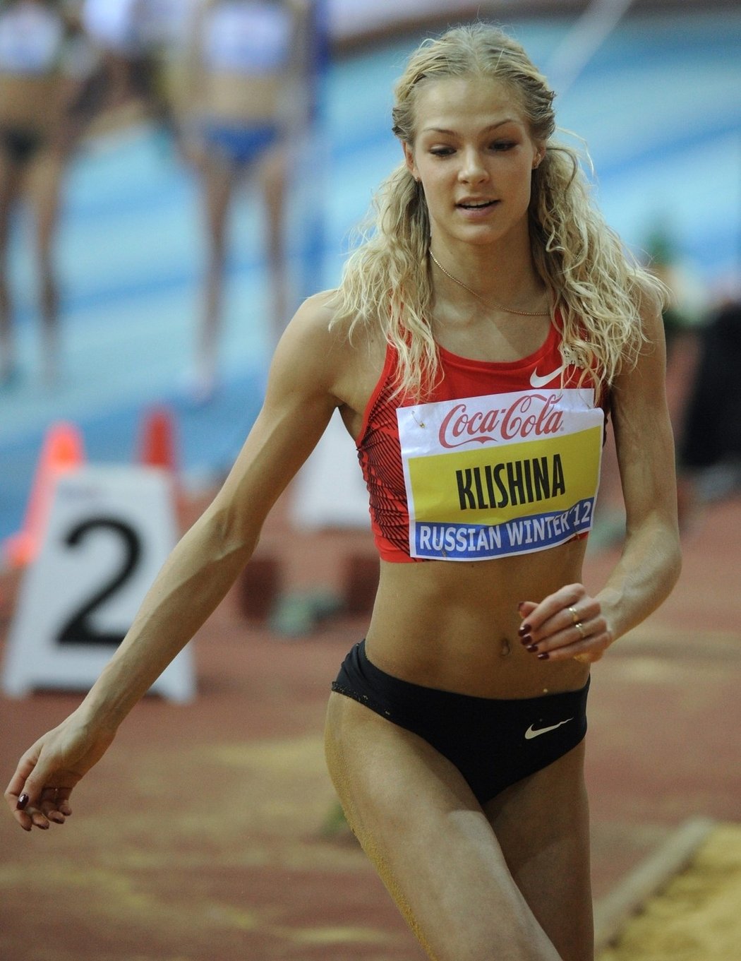 Darja Klišinová. Podle mnohých názorů je nejhezčí atletka na nynějším MS v Moskvě.