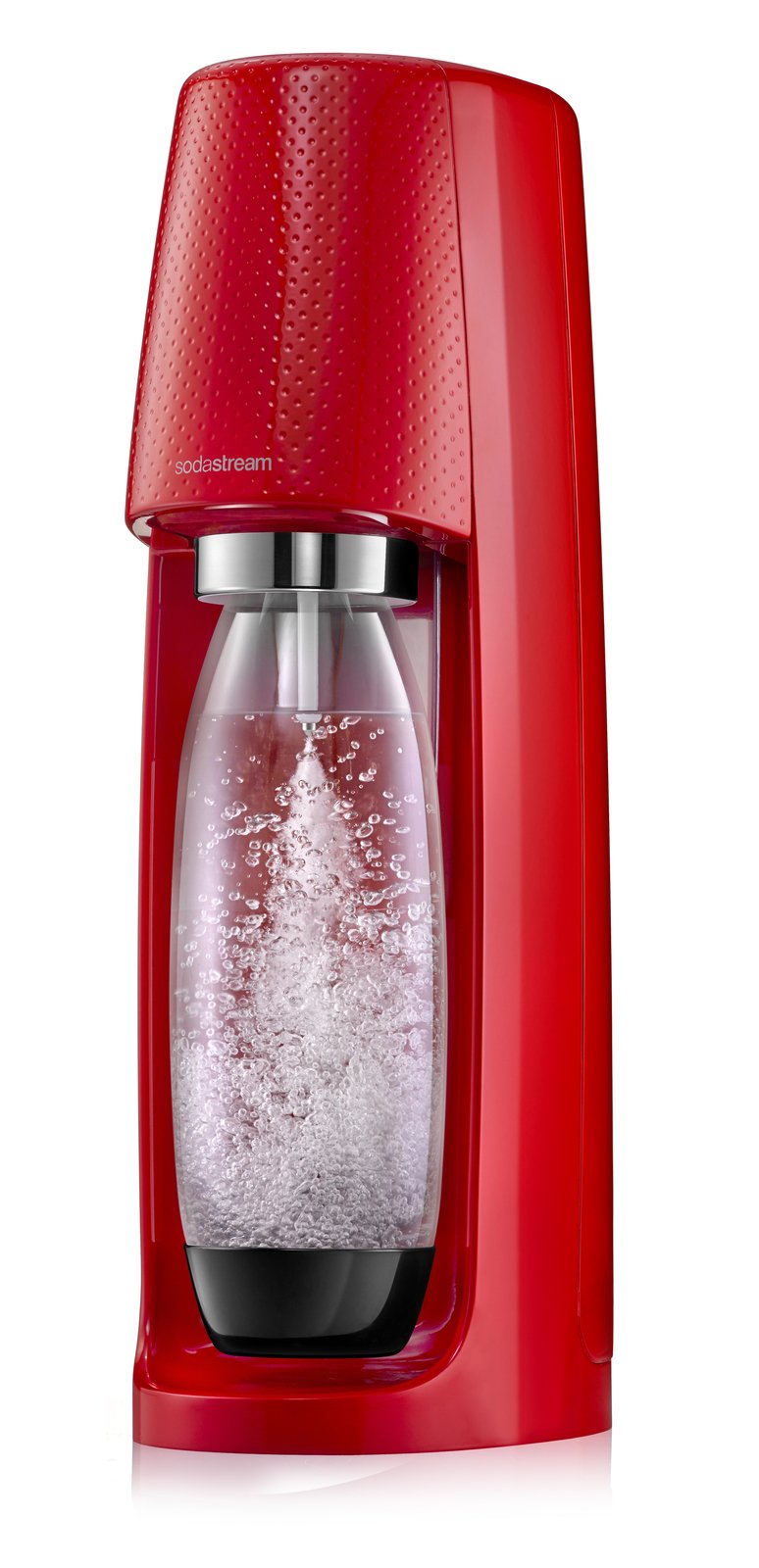 Červený SodaStream Spirit Red. Prodávají obchody a eshopy, cena: 2199 Kč