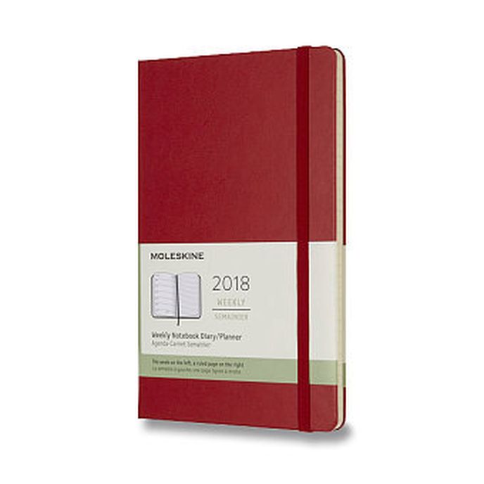 Diář Moleskine 2018, tvrdé desky L, týdennní, 519 Kč, Bibelot.cz