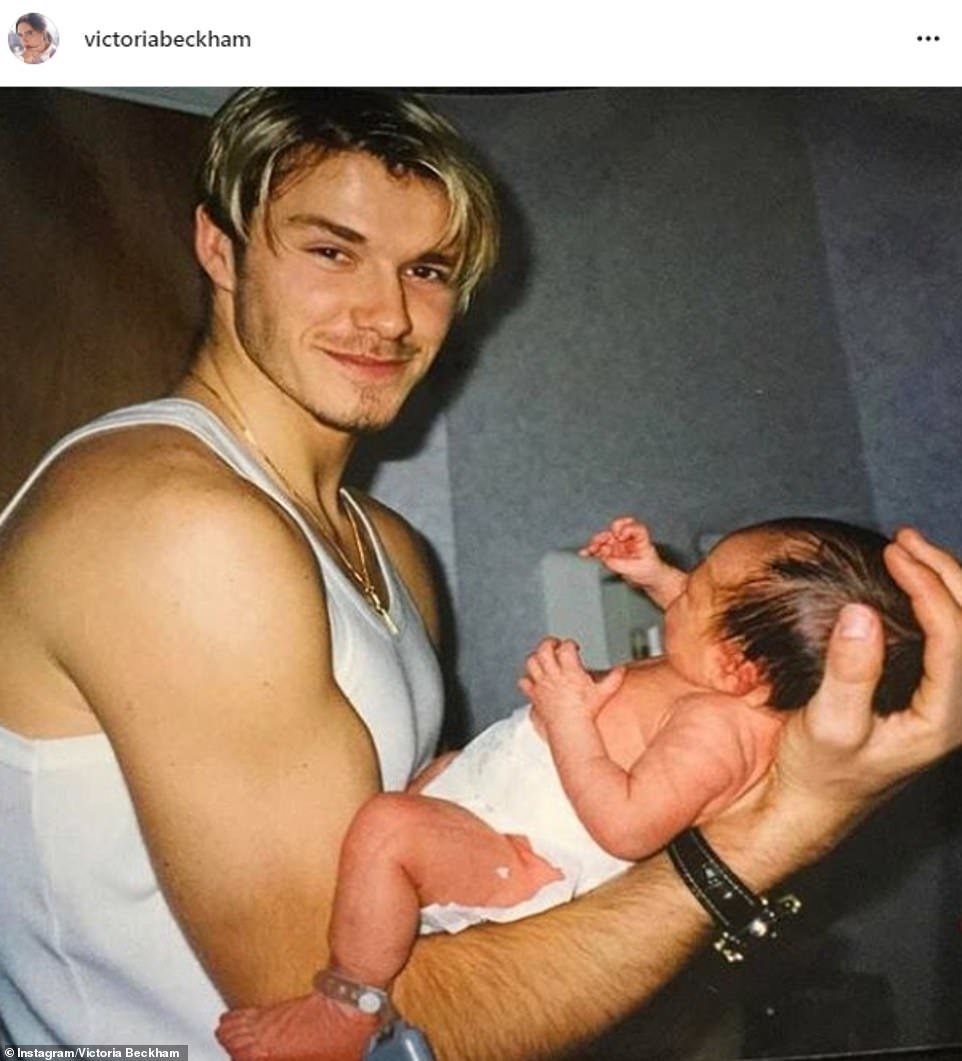 David Beckham a právě narozený Brooklyn