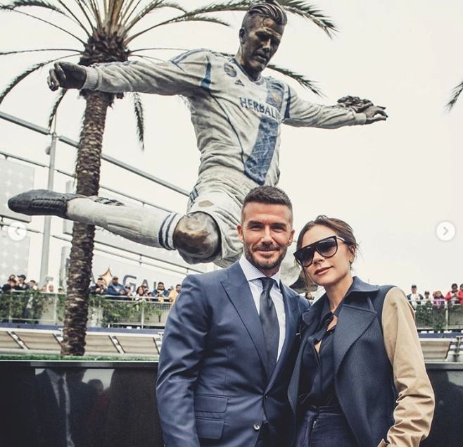 David Beckham a Victoria pod sochou