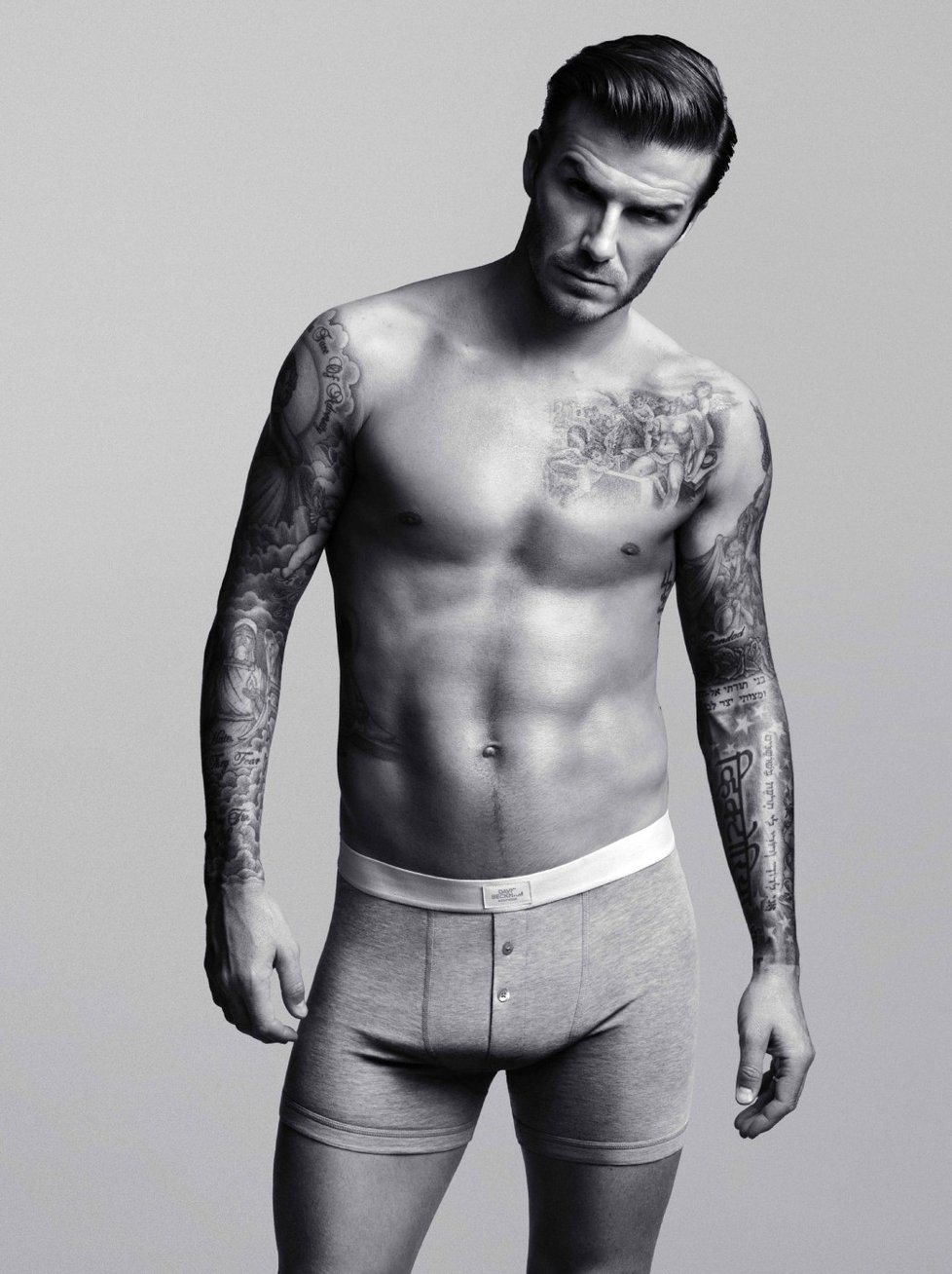 Fotbalista Davdi Beckham při focení pro reklamu