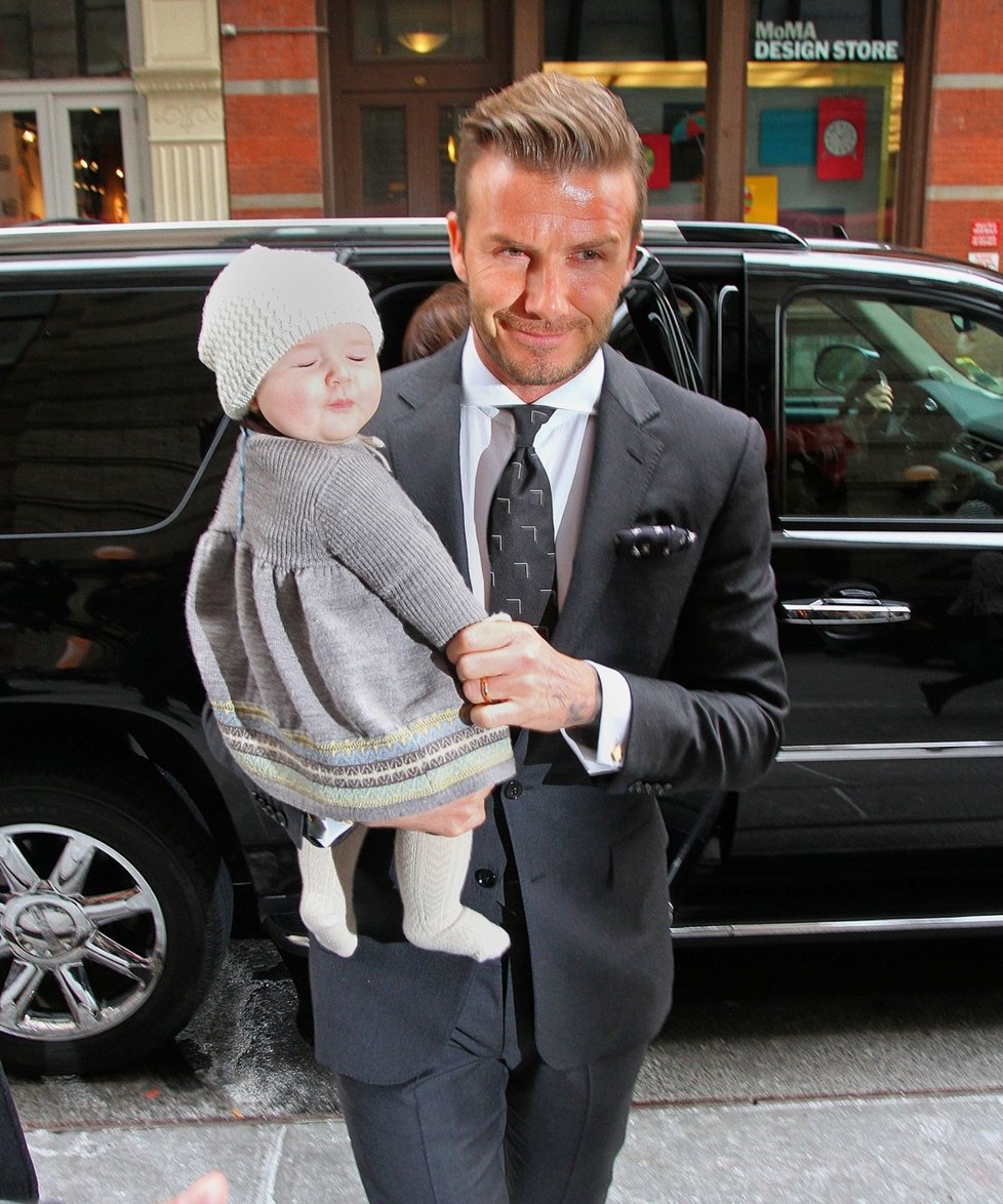 Slavný fotbalista David Beckham s malou Harper Seven