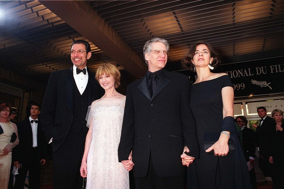 Jeff Goldblum, Holly Hunter a David Cronenberg se svou chotí