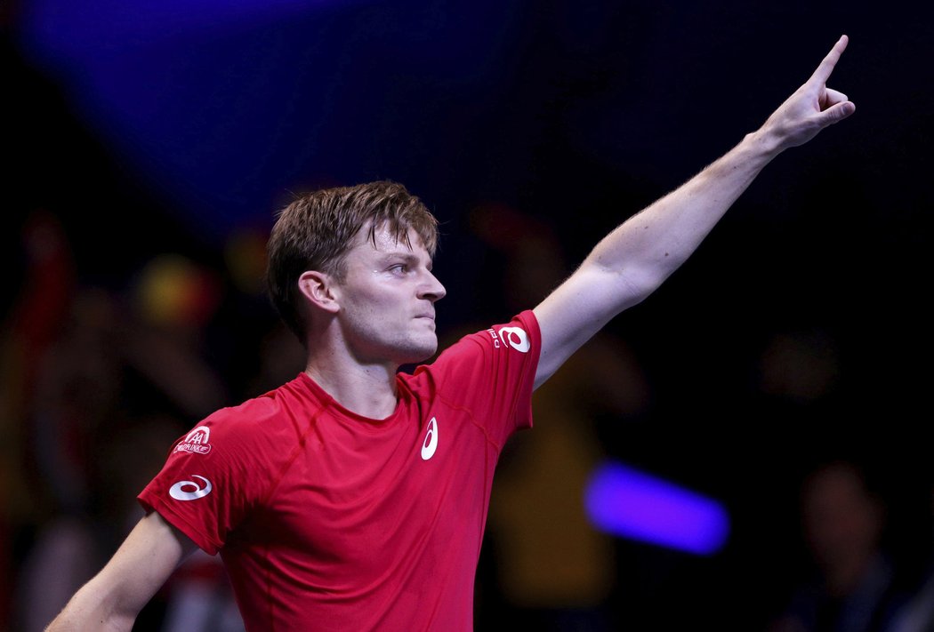 David Goffin se raduje z vítězství