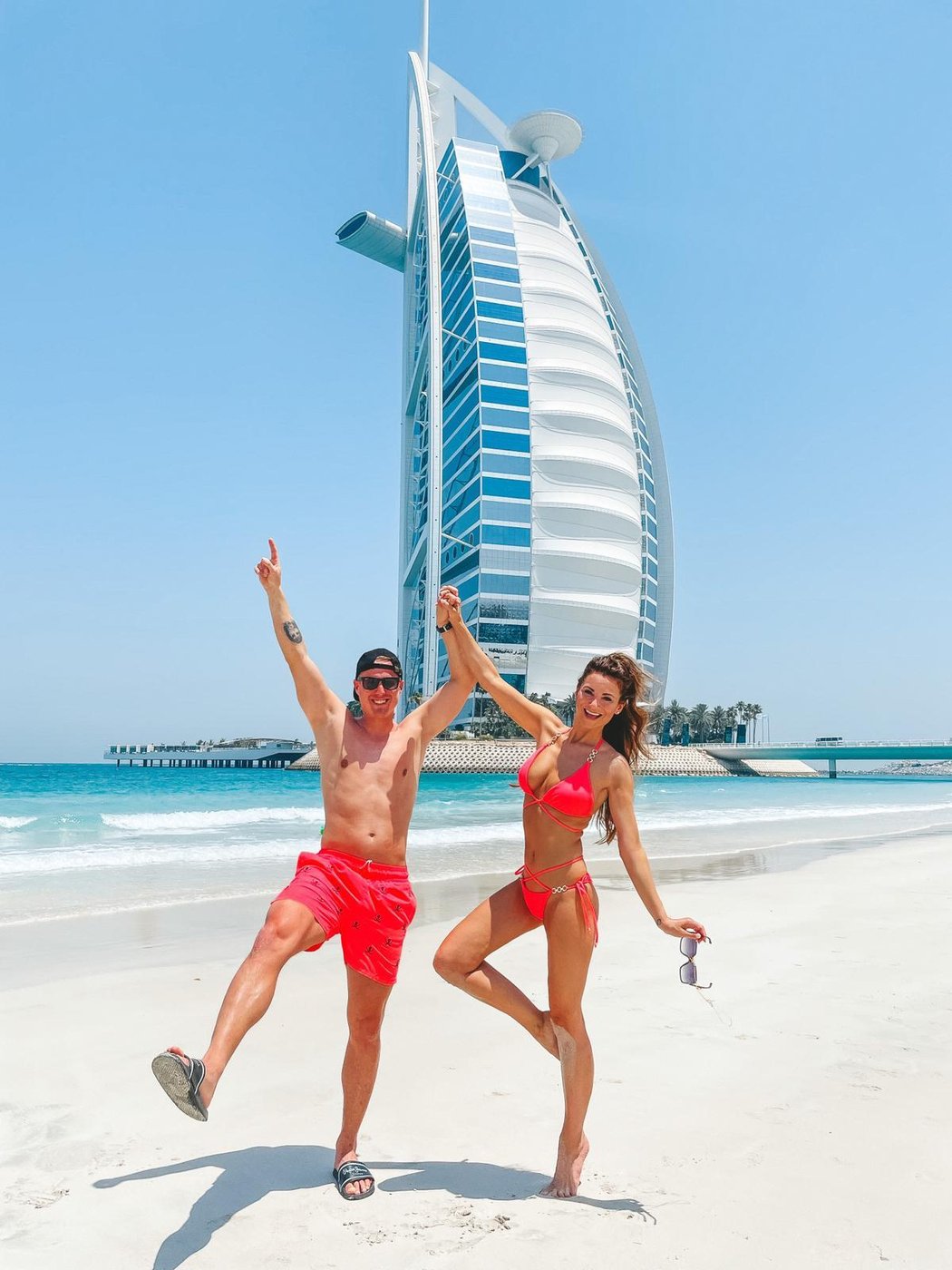 David Limberský s manželkou Lenkou slaví výročí na dovolené v exotické Dubaji.