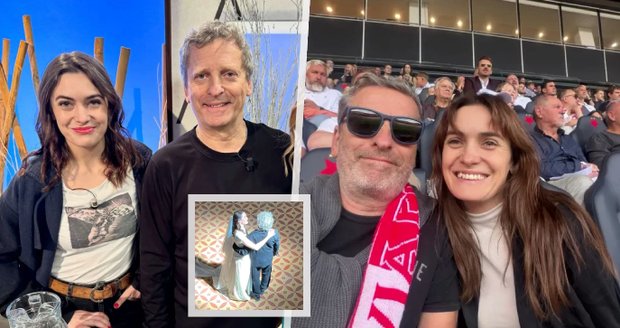 Sarah a David Prachařovi se podělili o první manželský snímek.