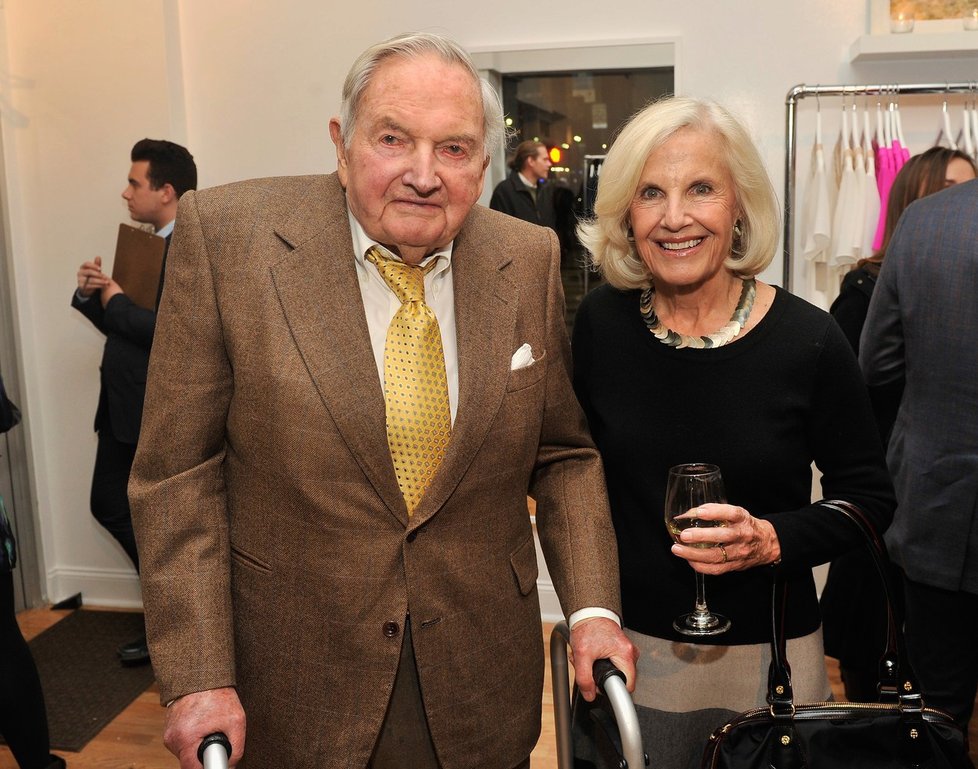 David Rockefeller s ředitelkou své nadace Marnie Pillsbury