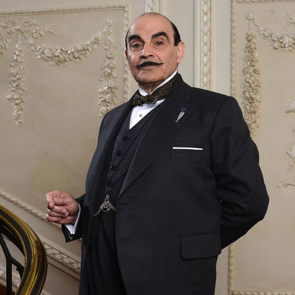 Suchet jako Hercule Poirot.