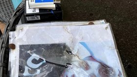 Vandal poničil i Davidovu fotografii.