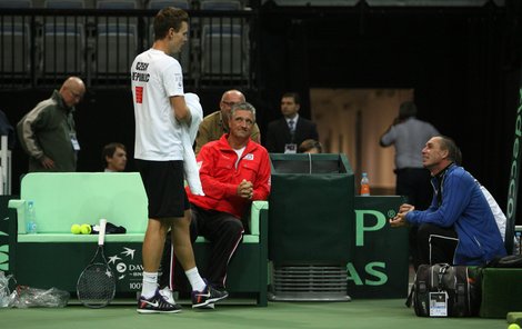 Ivan Lendl sledoval Štěpánka s Berdychem při tréninku.