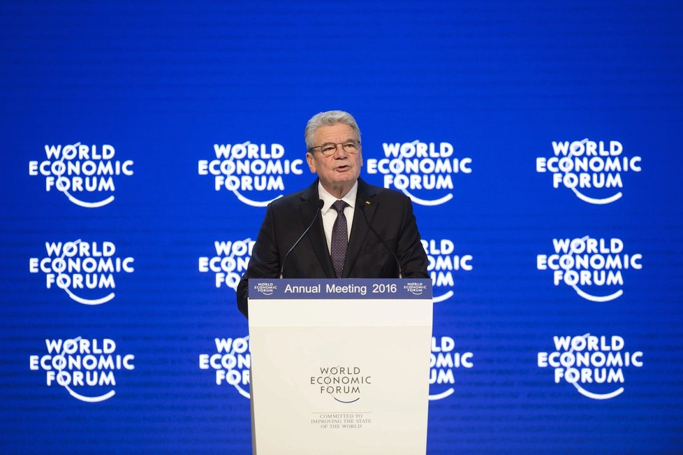 Světové ekonomické fórum v Davosu 2016: Německý prezident Joachim Gauck