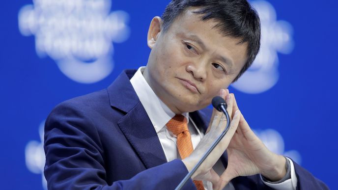 Ředitel společnosti Alibaba Group Jack Ma na Světovém ekonomickém fóru v Davosu.