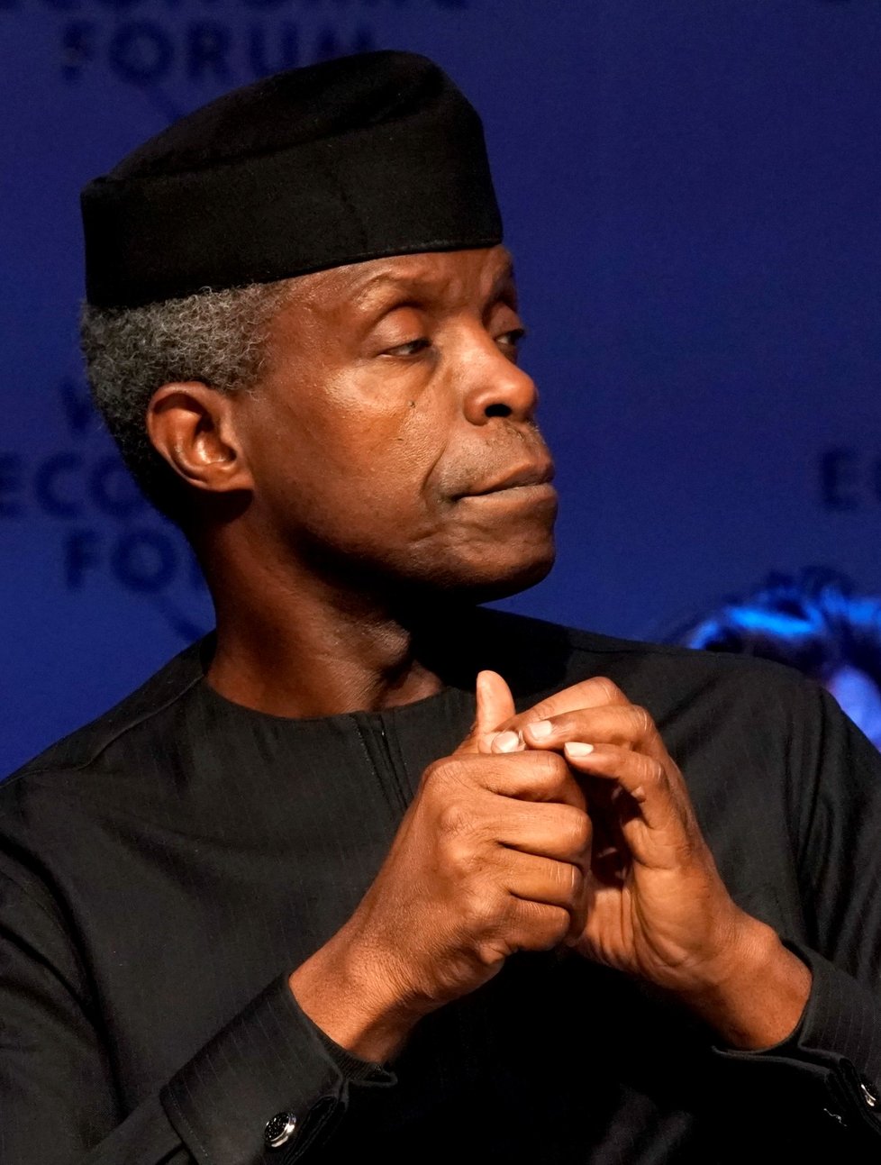 Nigerijský viceprezident Yemi Osinbajo na Světovém ekonomickém fóru v Davosu.