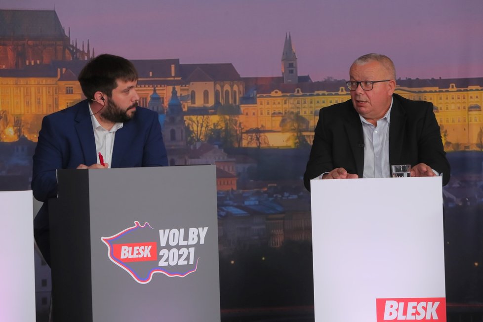 Předvolební debata Blesku o zdravotnictví (21. 9. 2021): Jakub Kopřiva (vlevo) a Jiří Mašek (ANO)
