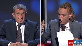 Babiš a Bartoš se střetli v debatě CNN Prima News (1.9.2021)