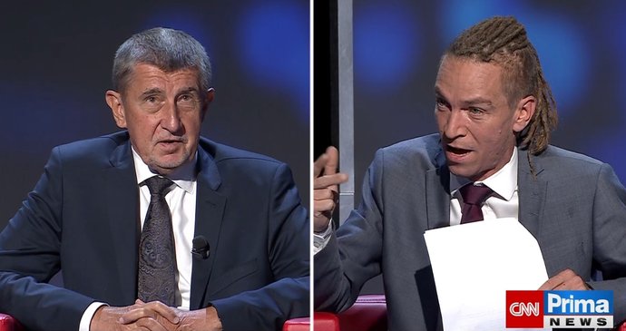Babiš a Bartoš se střetli v debatě CNN Prima News (1.9.2021)