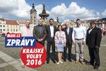 Kandidáti na hejtmana Jihočeského kraje při debatě Blesku z Českých Budějovic
