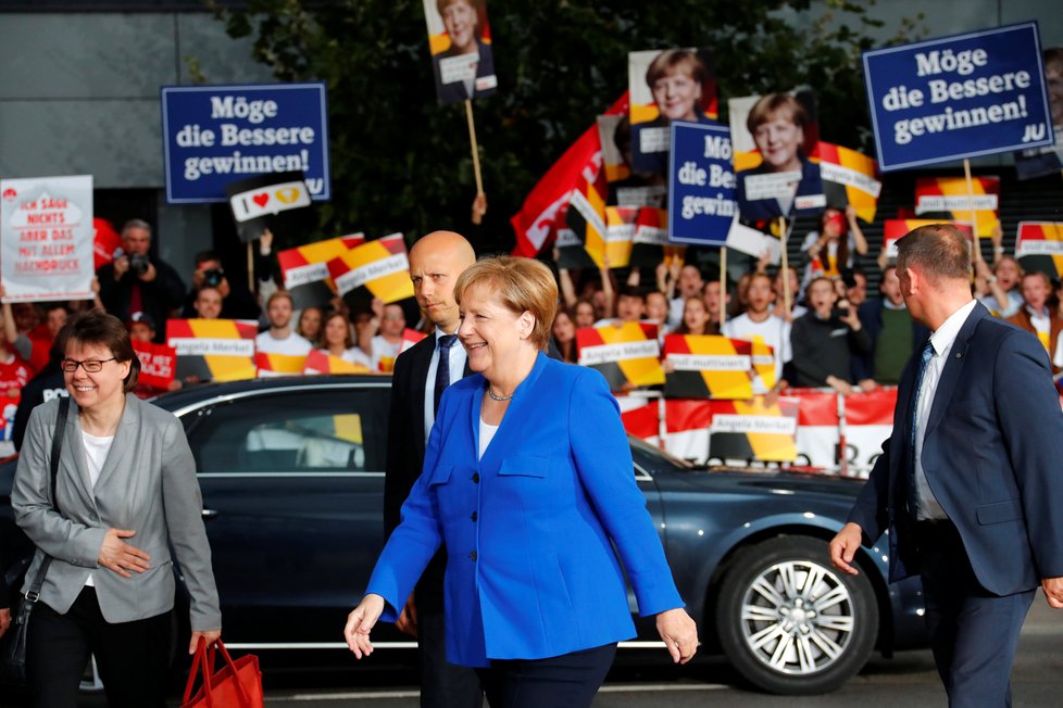 Předvolební debata mezi kancléřkou Angelou Merkelovou (CDU) a Martinem Schulzem (SPD)