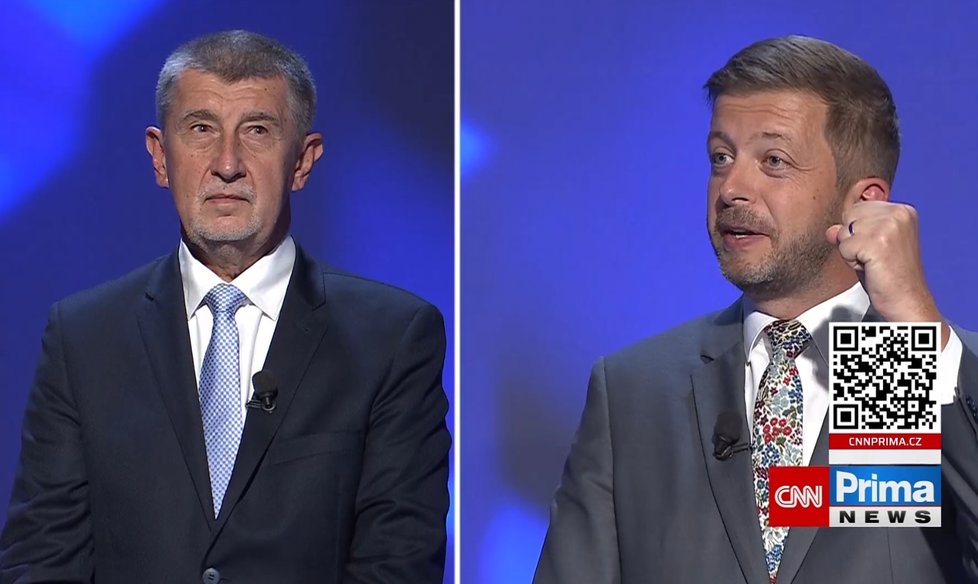 Debata na CNN Prima News: Andrej Babiš (ANO) vs. Vít Rakušan (STAN) (26.9.2021)