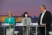 Debata Blesku o penzích a sociálních službách (29. 9. 2020): Zleva Michaela Blahová (KDU-ČSL), Hana Hlaváčková (TOP 09) a Robin Povšík (ČSSD)