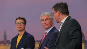 Krajská debata Blesk Zpráv o bydlení (22. 9. 2020): Zleva František Talíř (KDU-ČSL), Jan Vitula (TOP 09) a Marek Šlapal (ČSSD)