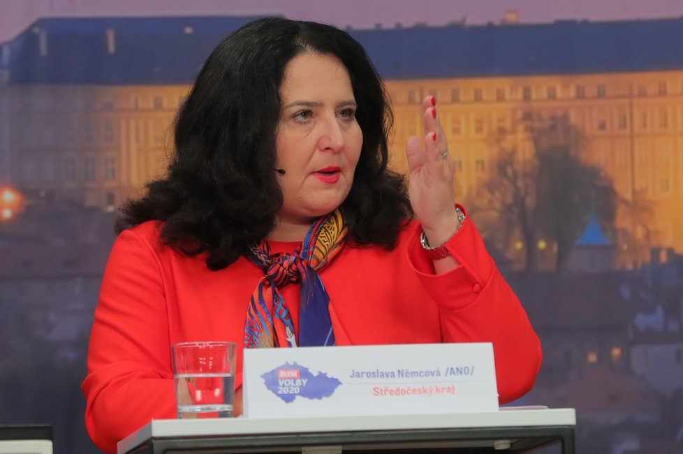 Debata Blesku o penzích a sociálních službách (29. 9. 2020): Jaroslava Němcová (ANO)