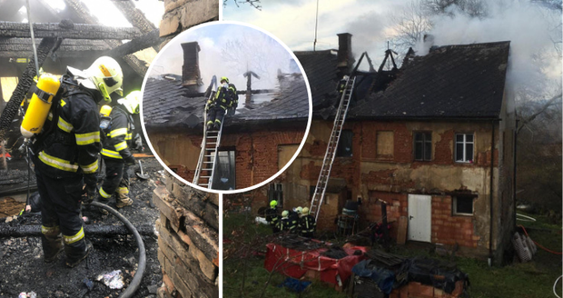 Dům ve Folknářích zachvátily plameny: Mladá rodina přišla o střechu nad hlavou