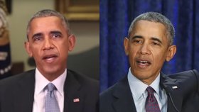 Vpravo je reálná fotografie amerického prezidenta a vlevo jeho počítačem vyrobený dvojník.