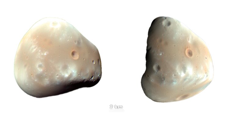 Měsíc Deimos obíhá kolem planety Mars