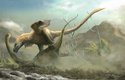 Moderní rekonstrukce dinosaura deinonycha. O opeření nejsou přímé důkazy, příbuzné druhy však peří měly