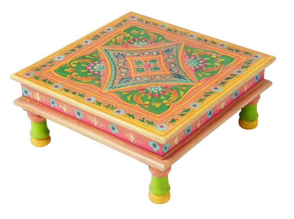 Malovaný dřevěný čajový stolek, u kterého si můžete vypít svůj oblíbený čaj, Karé, 1490 Kč