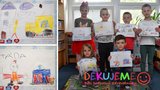 Děti ze školky v Ústí nad Labem poslaly záchranářům nejen obrázky: Parádní děkovné TABLO